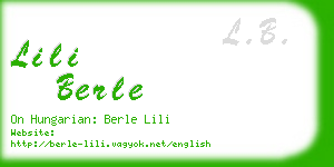 lili berle business card